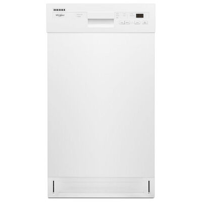 Whirlpool 18" Built-In Dishwasher with Front Control, 50 dBA Sound Level, 8 Place Settings & 5 Wash Cycles - White | WDF518SAHW