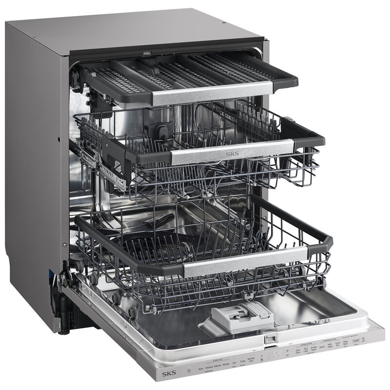 SKS 24 in. Top Control Flush-Mount Smart Dishwasher with 44 dBa Sound Level & 3rd-Rack - Custom Panel Ready, , hires