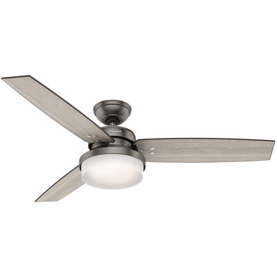 Hunter Sentinel 52 in. Ceiling Fan with LED Light Kit and Handheld Remote - Brushed Slate | 59211