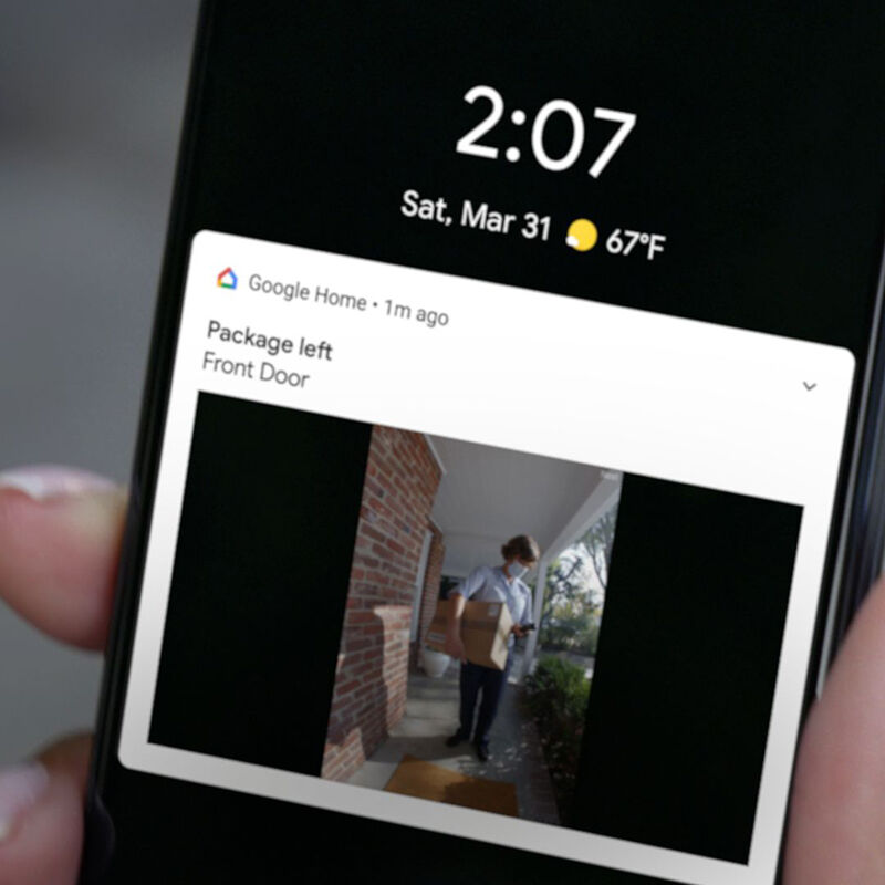Google Nest Battery Powered 1080p Video Doorbell - Linen, , hires