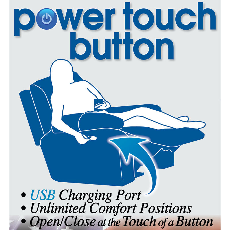 Catnapper Thornton Power Lay Flat Recliner with Power Headrest - Steel, Steel, hires