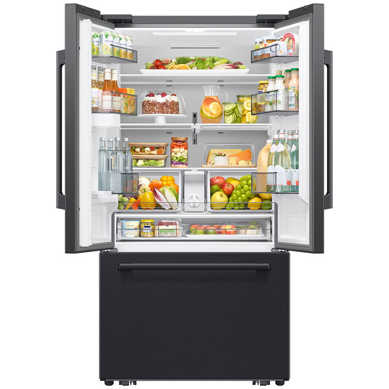Samsung Bespoke 36 in. 29.5 cu. ft. Smart French Door Refrigerator with Internal Water Dispenser - Fingerprint Resistant Matte Black Steel, , hires