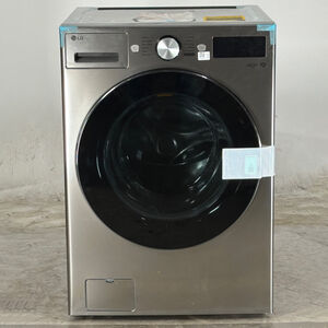 LG 27 in. 5.0 cu. ft. Smart Stackable Front Load Washer with TurboWash 360, AI DD Built-In Intelligence, Sanitize & Steam Cycle - Graphite Steel (Open Box Excellent Condition), , hires