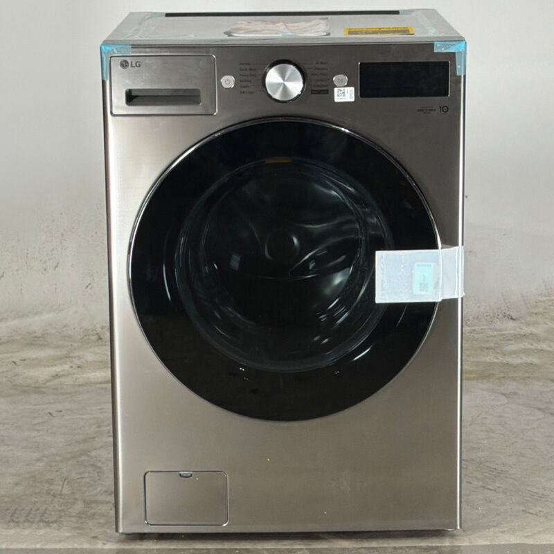 LG 27 in. 5.0 cu. ft. Smart Stackable Front Load Washer with TurboWash 360, AI DD Built-In Intelligence, Sanitize & Steam Cycle - Graphite Steel (Open Box Excellent Condition), , hires