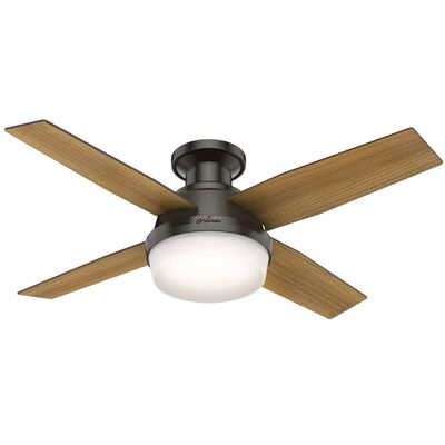 Hunter Dempsey 44 in. Low Profile Ceiling Fan with LED Light Kit and Handheld Remote - Noble Bronze | 59445