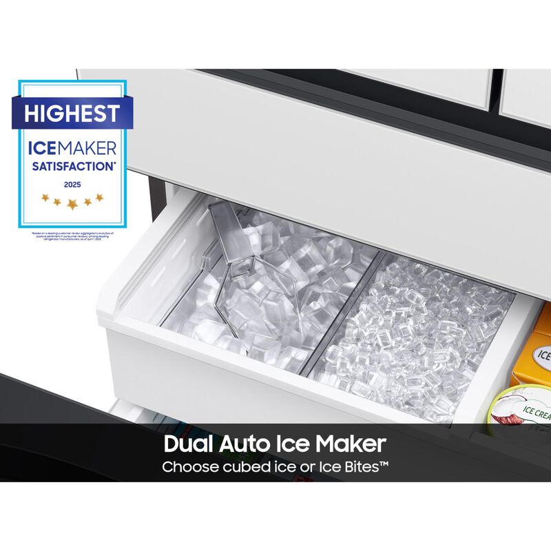 Samsung Bespoke 36 in. 28.8 cu. ft. Smart 4-Door French Door Refrigerator with Internal Water Dispenser - Morning Blue and White Glass, Morning Blue, hires