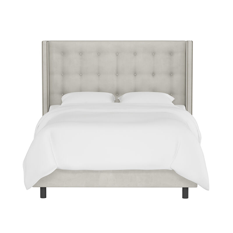 Skyline Queen Nail On Tufted, Tufted Wingback Headboard Queen