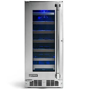 Lynx Professional Series 15 in. Outdoor Undercounter Wine Cooler with Single Temperature Zone & 24-Bottle Capacity - Stainless Steel, , hires