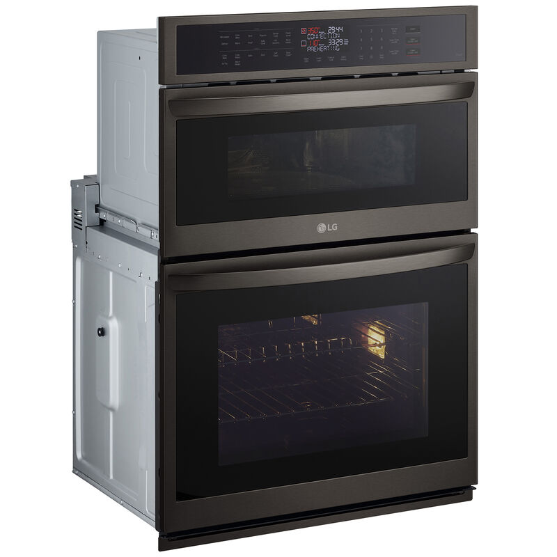 LG 30 in. 6.4 cu. ft. Electric Smart Oven/Microwave Combo Wall Oven with Standard Convection & Self Clean - PrintProof Black Stainless Steel, , hires