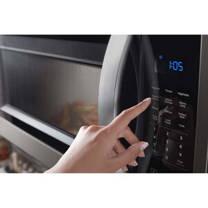 Whirlpool 30" 1.9 Cu. Ft. Over-the-Range Microwave with 10 Power Levels, 300 CFM & Sensor Cooking Controls - Fingerprint Resistant Black Stainless, Black Stainless, hires