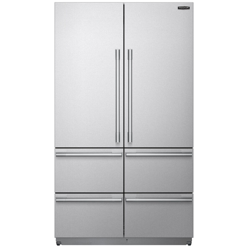 Signature Kitchen Suite 48 in. 26 cu. ft. Built-In Smart Counter Depth 6-Door French Door Refrigerator with Internal Water Dispenser - Custom Panel Ready, , hires