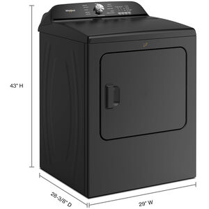 Whirlpool 29 in. 7.0 cu. ft. Gas Dryer with Wrinkle Shield Option, Steam Cycle & Sensor Dry - Volcano Black, Volcano Black, hires