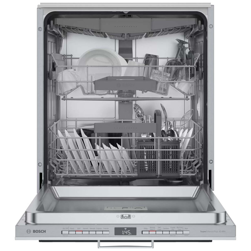 Bosch 800 Series 24 in. Smart Built-In Dishwasher with Top Control, 42 dBA Sound Level, 15 Place Settings, 6 Wash Cycles & Sanitize Cycle - Custom Panel Ready, , hires