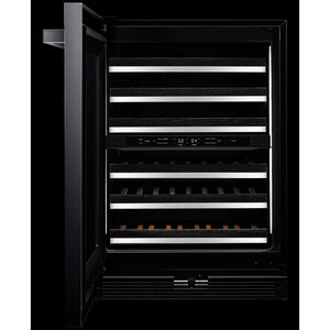 JennAir Noir 24 in. Undercounter Wine Cooler with Wood Racks, Dual Temperature Zones & 45 Bottle Capacity - Black, , hires