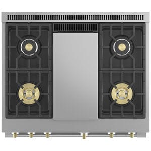 Monogram Statement Series 36 in. 6.2 cu. ft. Smart Standard Convection Gas Range with 4 Sealed Burners & Griddle - Stainless Steel, , hires