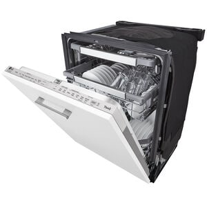 LG Studio 24 in. Top Control Flush-Mount Smart Dishwasher with 45 dBa Sound Level, 3rd-Rack & Dynamic Dry - Custom Panel Ready, , hires