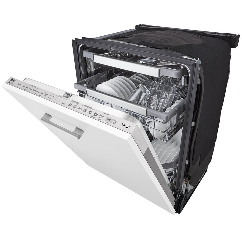 LG Studio 24 in. Top Control Flush-Mount Smart Dishwasher with 45 dBa Sound Level, 3rd-Rack & Dynamic Dry - Custom Panel Ready, , hires