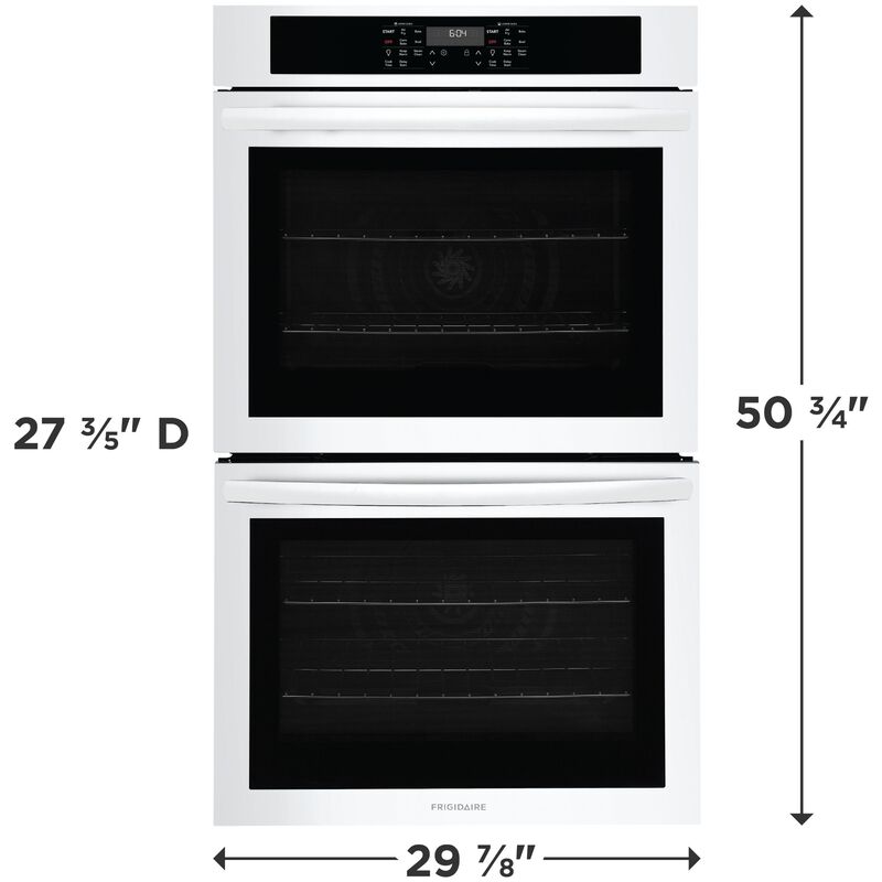 Frigidaire 30 in. 10.6 cu. ft. Top Control Electric Double Wall Oven With Standard Convection - White, White, hires