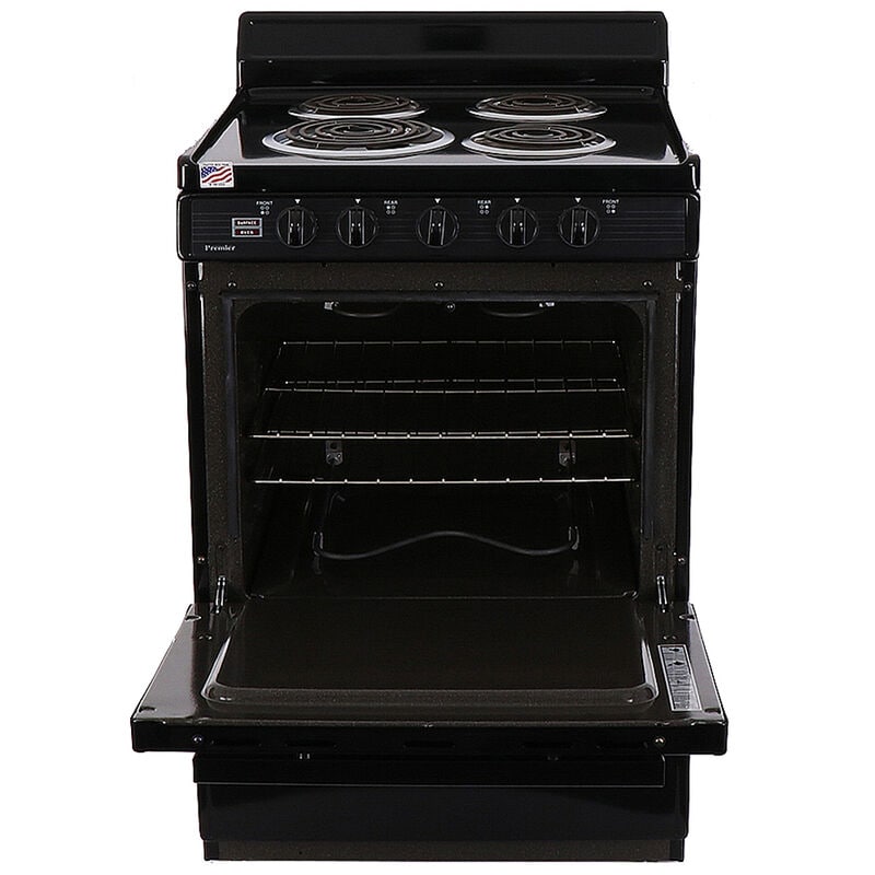 Premier 24 in. 3 cu. ft. Electric Range with Coil Burners - Black, , hires