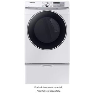 Samsung 27 in. 7.5 cu. ft. Smart Stackable Electric Dryer with Sanitize+, Steam Cycle & Sensor Dry - White, White, hires