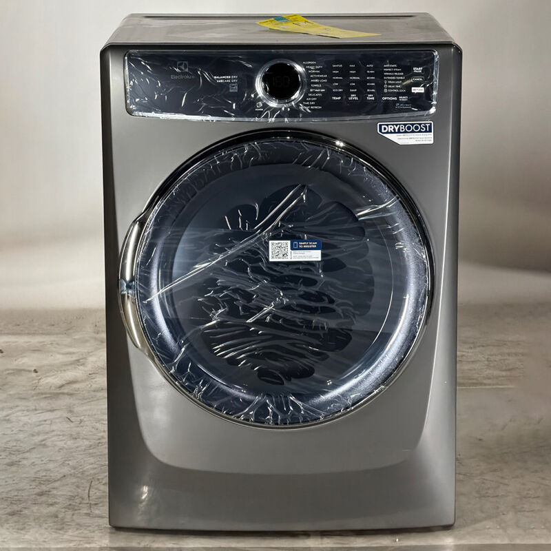 Electrolux 600 Series 27 in. 8.0 cu. ft. Stackable Electric Dryer with Balance Dry, Instant Refresh, Perfect Steam & Sanitize Cycle - Titanium (Open Box Excellent Condition), , hires