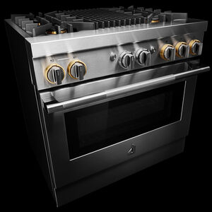 JennAir Rise Series 36 in. 5.1 cu. ft. Smart True European Convection Dual Fuel Range with 4 Sealed Burners & Grill - Stainless Steel, , hires