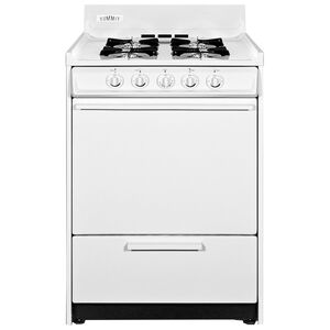 Summit 24 in. 2.9 cu. ft. Oven Freestanding Natural Gas Range with 4 Open Burners - White, , hires
