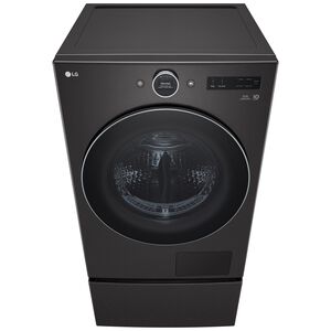 LG 27 in. 7.8 cu. ft. Smart Stackable Ventless Electric Dryer with Heat Pump & Sensor Dry - Black Steel, , hires