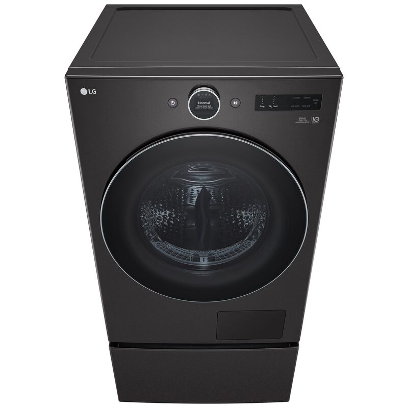 LG 27 in. 7.8 cu. ft. Smart Stackable Ventless Electric Dryer with Heat Pump & Sensor Dry - Black Steel, , hires