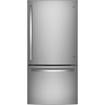 GE 33 in. 24.8 cu. ft. Bottom Freezer Refrigerator - Stainless Steel | GDE25EYKFS