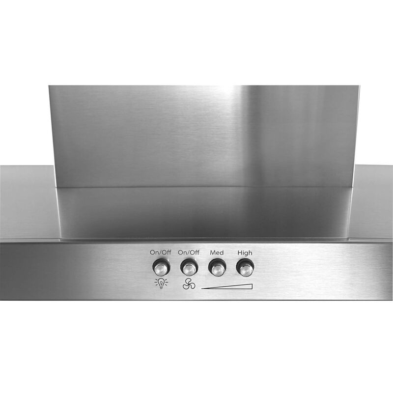 Whirlpool 36 in. Convertible Chimney Style Range Hood with 400 CFM, 3 Fan Speeds & 2 LED Lights - Stainless Steel, , hires