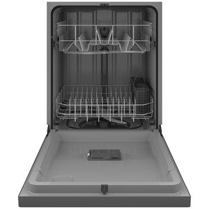 GE 24 in. Front Control Flush-Mount Dishwasher with 59 dBa Sound Level, Dry Boost & Pocket Handle - Stainless Steel, , hires