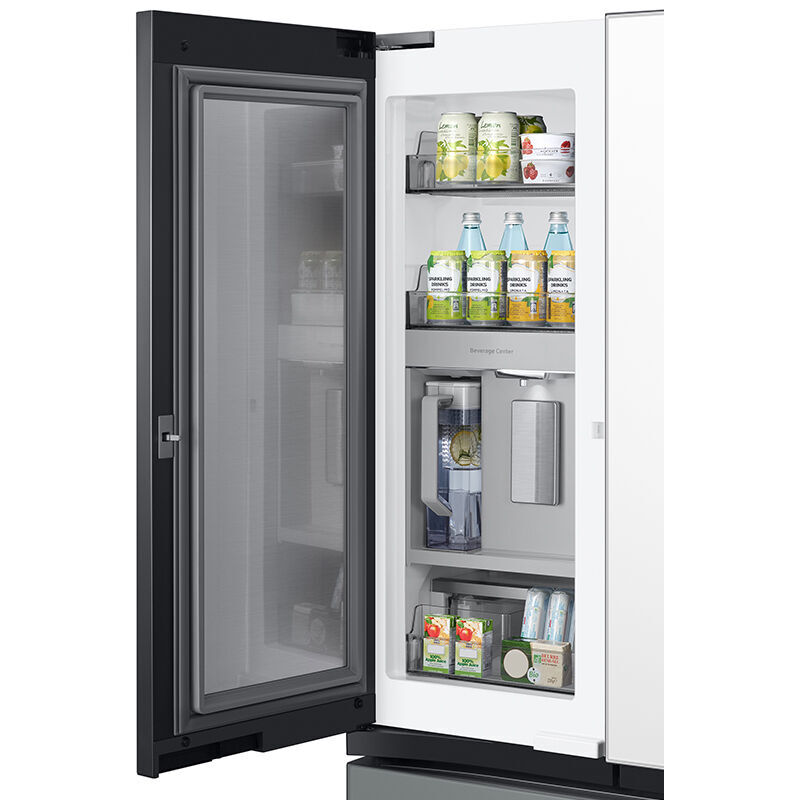 Samsung Bespoke 36 in. 29.8 cu. ft. Smart French Door Refrigerator with Family Hub & Internal Water Dispenser - White Glass, White Glass, hires