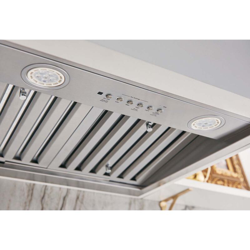 GE 36 in. Smart Convertible Standard Style Range Hood with 610 CFM, 4 Fan Speeds & 3 LED Lights - Stainless Steel, , hires