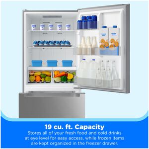 Midea 30 in. 18.7 cu. ft. Garage-Ready Bottom Freezer Refrigerator - Stainless Steel, , hires