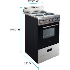 Avanti 20 in. 2.1 cu. ft. Electric Range with Coil Burners - Stainless Steel, , hires