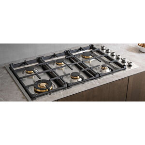 Bertazzoni Professional Series 36 in. 6-Burner Natural Gas Cooktop with Simmer Burner & Power Burner - Stainless Steel, , hires