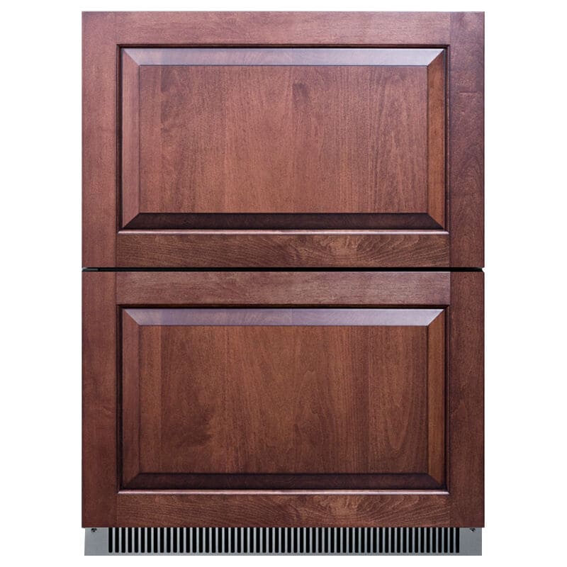 Summit 24 in. 3.5 cu. ft. Built-In Outdoor Frost Free Double Freezer Drawers - Custom Panel Ready, , hires