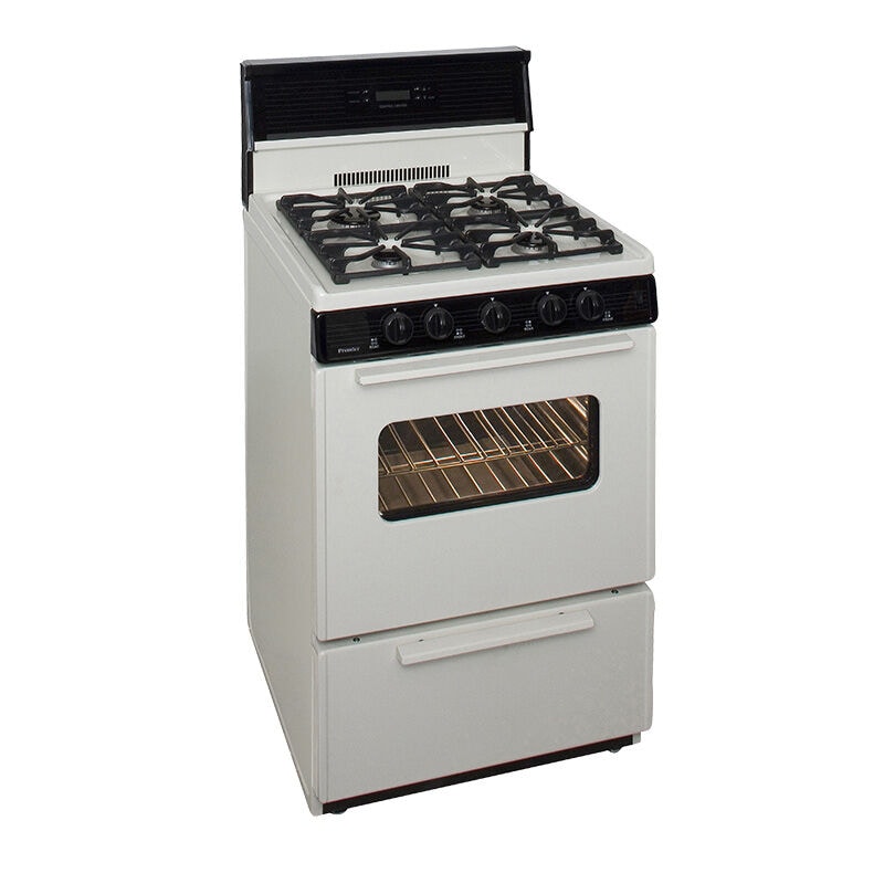 Premier 24 in. 3 cu. ft. Gas Range with 4 Sealed Burners - Bisque, , hires