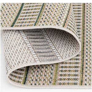 Natco Colourscape Collection Outdoor Area Rug Medilina 7'10"x 9'10"- Green/Ecru, , hires