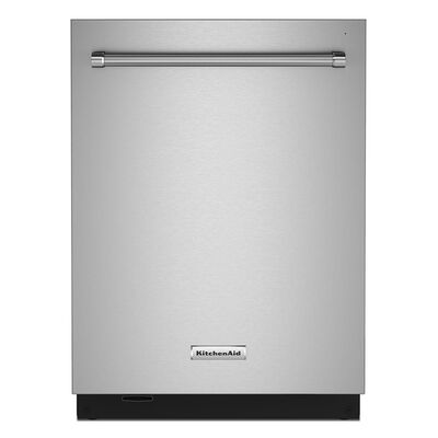 KitchenAid 24 in. Built-In Dishwasher with Top Control, 44 dBA Sound Level, 16 Place Settings, 5 Wash Cycles & Sanitize Cycle - Stainless Steel with PrintShield Finish | KDTM704KPS