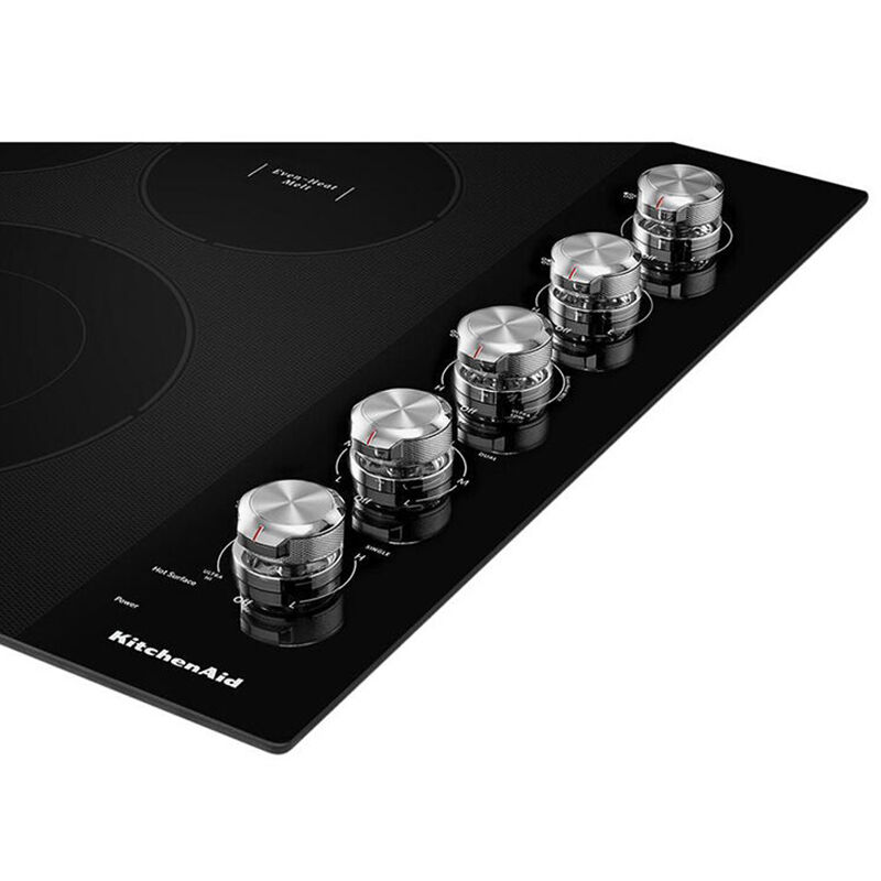 KitchenAid 30 in. Smart Electric Cooktop with 5 Smoothtop Burners - Black, , hires