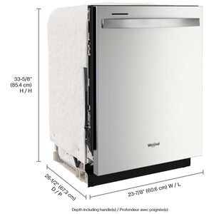 Whirlpool 24 in. Top Control Dishwasher with 50 dBa Sound Level - Fingerprint Resistant Stainless, , hires