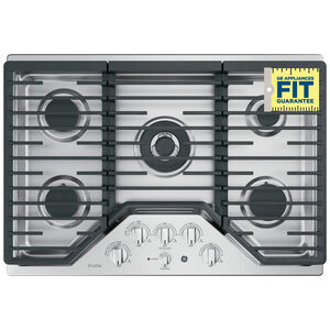 GE Profile 30 in. 5-Burner Natural Gas Cooktop with Griddle, Simmer Burner & Power Burner - Stainless Steel, , hires