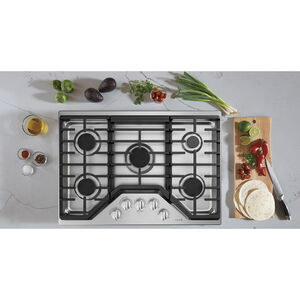 Cafe 30 in. 5-Burner Natural Gas Cooktop with Simmer Burner & Power Burner - Stainless Steel, , hires