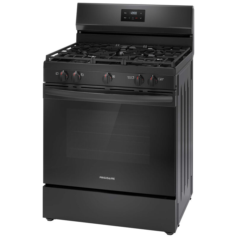Frigidaire 30 in. 5.1 cu. ft. Gas Range with 5 Sealed Burners - Black, Black, hires