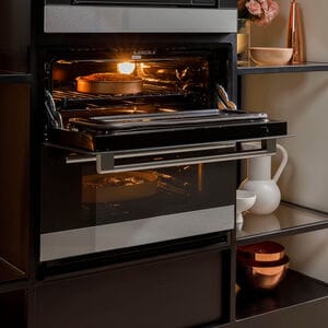 Cafe 30 in. 5 cu. ft. Smart Front Control Electric Double Wall Oven with True European Convection - Platinum Glass, Platinum Glass, hires