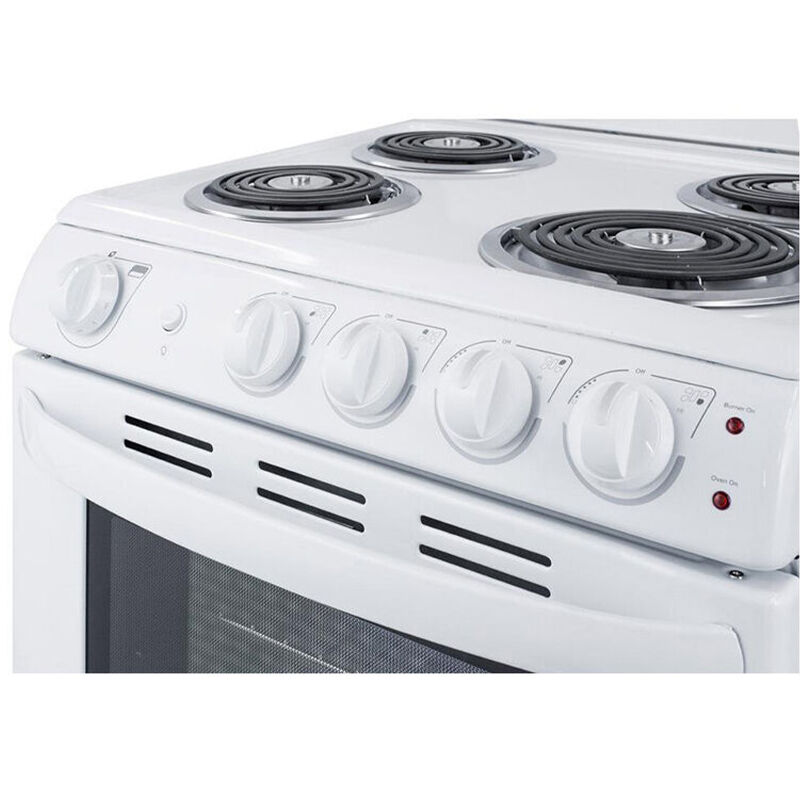 Summit 24 in. 2.9 cu. ft. Oven Freestanding Electric Range with 4 Coil Burners - White, , hires