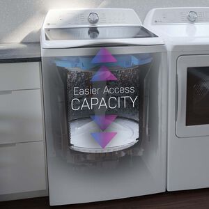 GE Profile 28 in. 5.0 cu. ft. Smart Top Load Washer with Sanitize with Oxi - White, White, hires