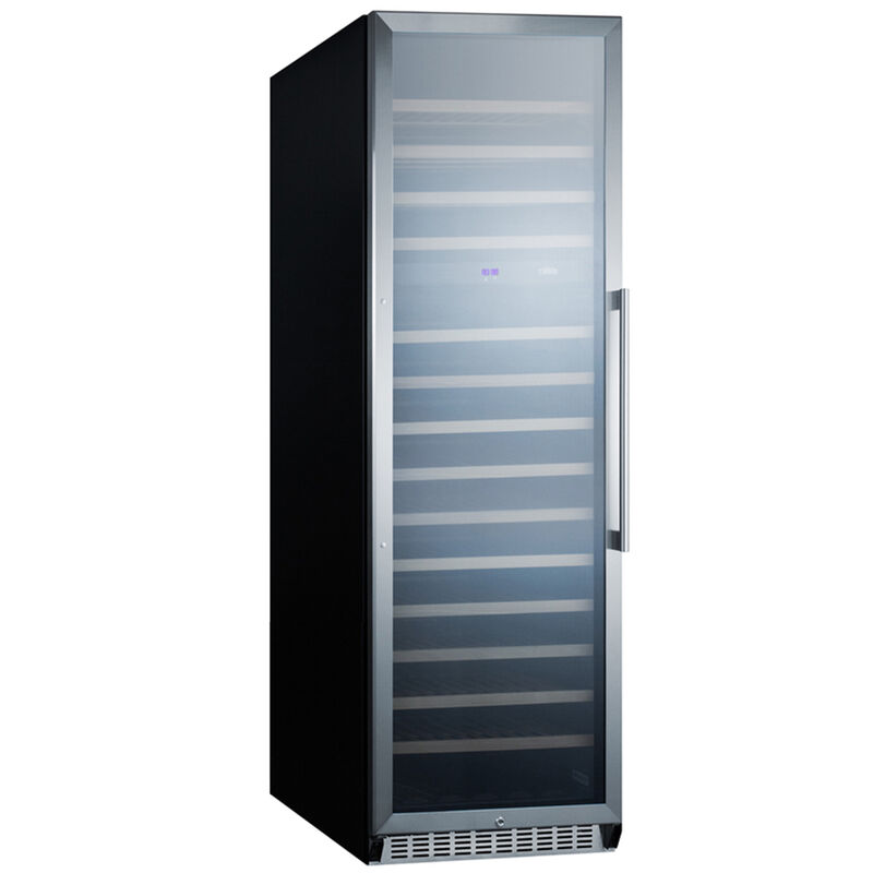 Summit 24" 15.9 Cu. Ft. Built-In/Freestanding Wine Cooler with 160 Bottles Capacity, Dual Temperature Zones & Digital Temperature Control - Stainless Steel, , hires